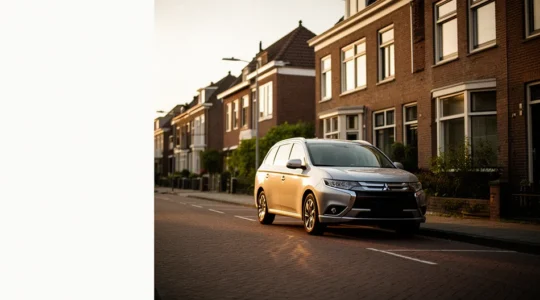 Moderne betaalbare 7-zitter gezinsauto met zichtbare ruimte voor groot gezin