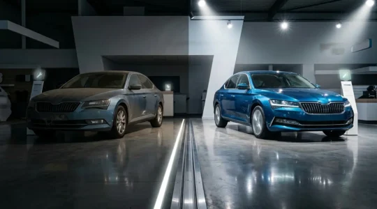 Vergelijking tussen facelift model en voorganger auto in Nederlands showroom