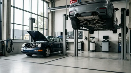 Overzicht van auto onderhoud met verschil tussen grote en kleine beurt zichtbaar