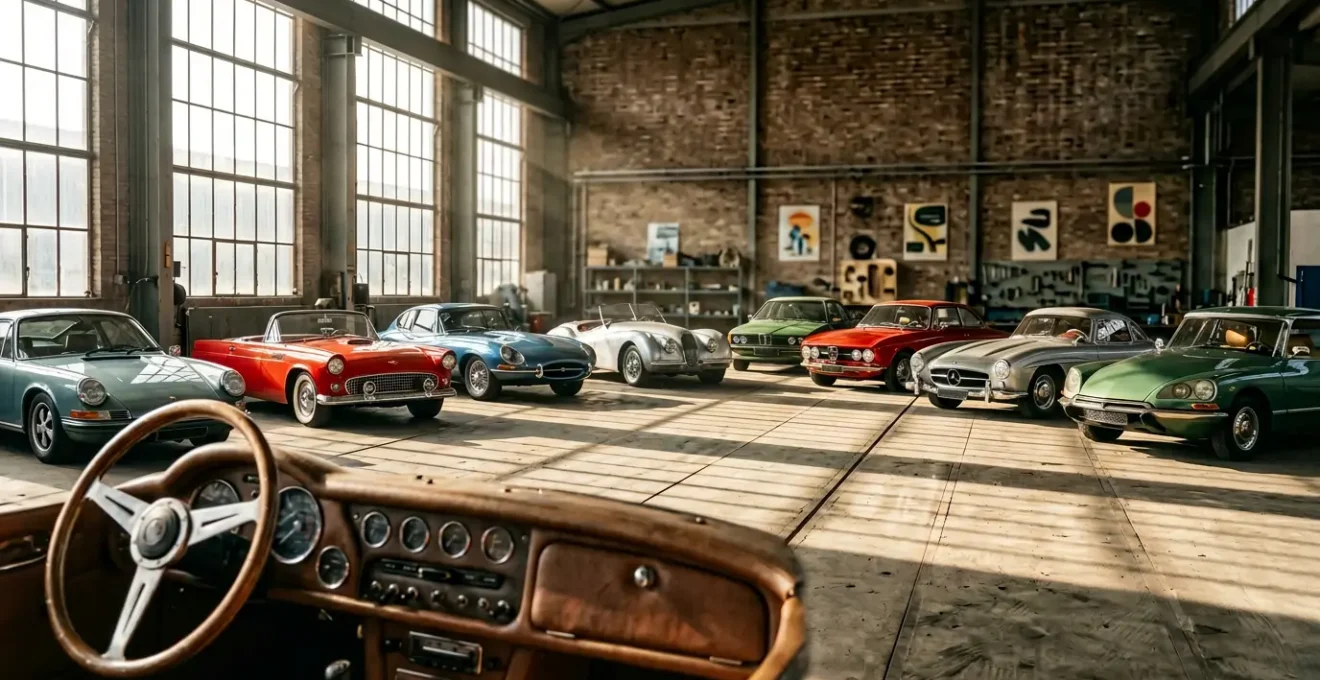Verzameling klassieke auto's in Nederlandse garage voor investering