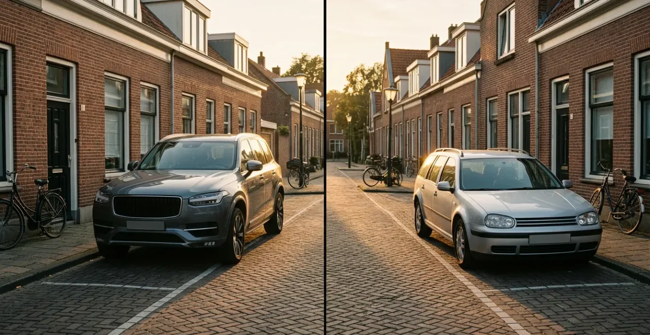 Vergelijking tussen een SUV en stationwagen in Nederlandse omgeving