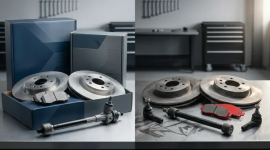 Vergelijking van originele en aftermarket auto-onderdelen met focus op remmen en stuurinrichting voor veiligheid