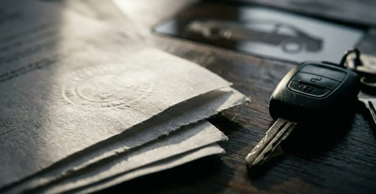 Een verzameling van Belgische autodocumenten, inclusief Car-Pass, klaarliggend voor import naar Nederland.