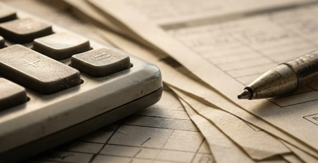 Close-up van hypotheekberekeningen en financiële documenten