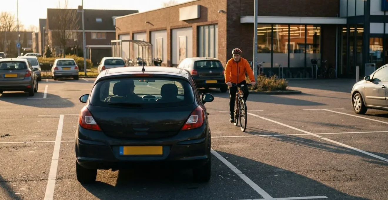 Auto detecteert naderende fietsers bij achteruitrijden uit parkeervak