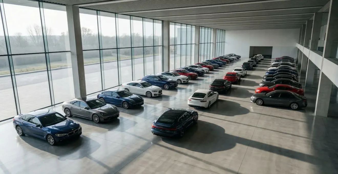 Overzicht van verschillende voorraadmodellen in dealershowroom